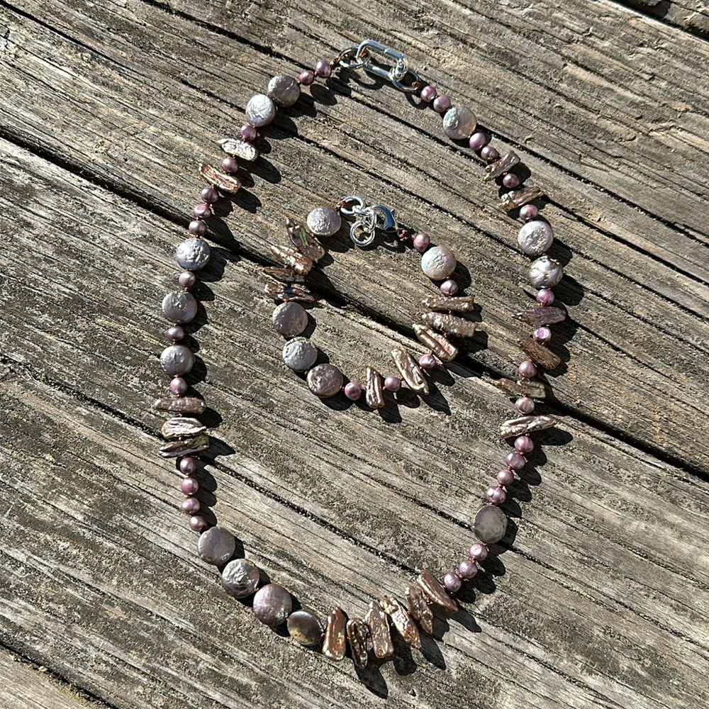 Stick and coin pearl set - Picture 1 of 7